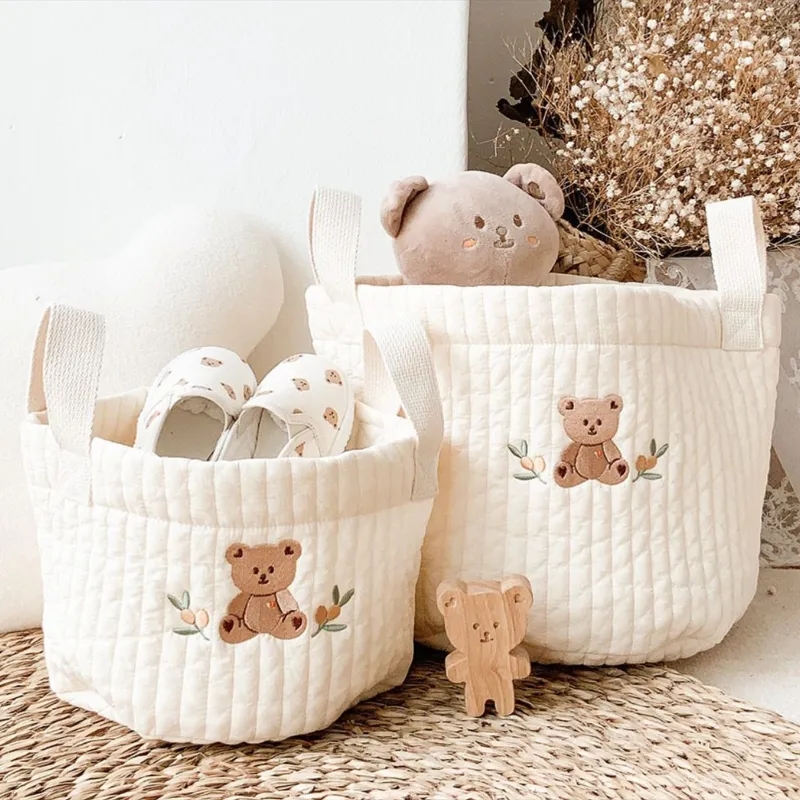 Diaper Bag Backpack - INS 귀여운 곰 자수 아기 가방,