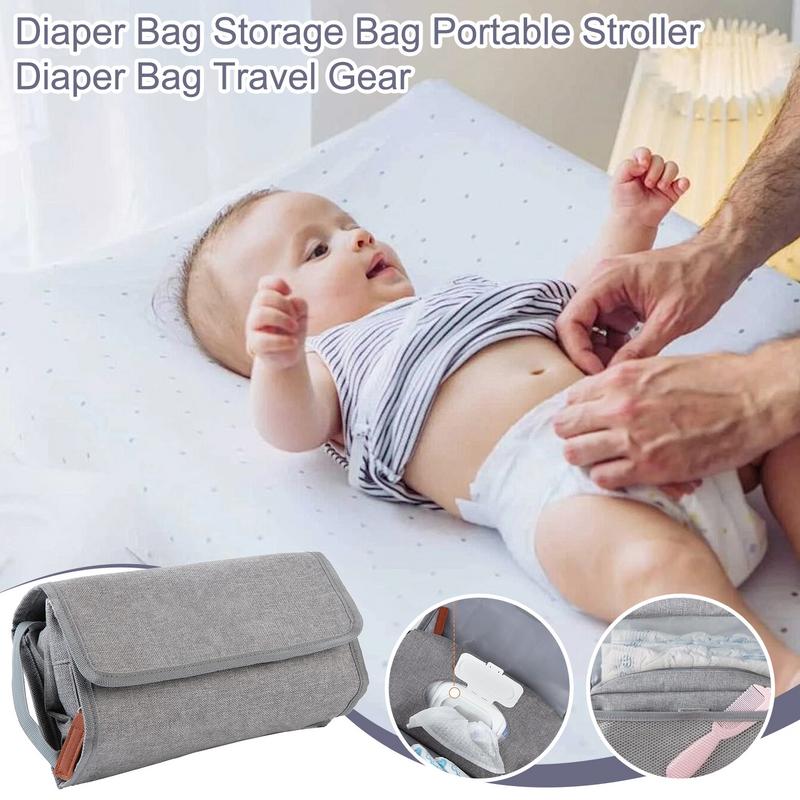 Diaper Bag Backpack - 접이식 휴대용 소형 기저귀 파우치, 보육