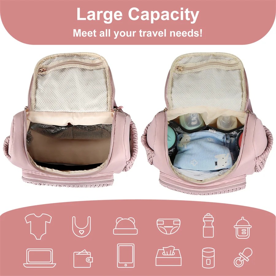대용량 출산 기저귀 가방 배낭 니트 패턴 아기 기저귀  - Diaper Bag Backpack 리뷰 및 가격